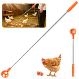 Egg Grabber for Chicken Eggs Extendable Stainless Steel Egg Picker Tool with Non-Slip Handle, Long Reach Egg Lifter for Picking Eggs from Coop, Poultry Nest, and Farm Use