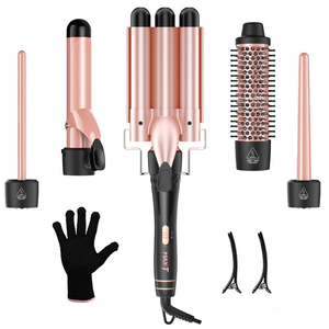 MAXT 5 in 1 Curling Iron Wand Set Dual Voltage 0.35-1.25