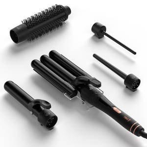 MAXT 5 in 1 Curling Iron Wand Set Dual Voltage 0.35-1.25