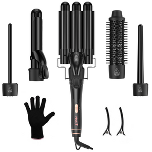 MAXT 5 in 1 Curling Iron Wand Set Dual Voltage 0.35-1.25
