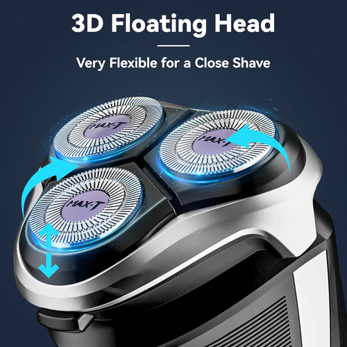 MAXT Electric Razor Shaver for Men Wet & Dry Rechargeable IPX7 Waterproof Beard Trimmer with Pop up Trimmer and LED Display for Dad Husband Gift