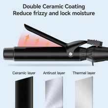 Load image into Gallery viewer, 1.25in Ceramic Tourmaline Barrel for Hair Curling, Professional Hair Curler up to 410°F with Dual Voltage, Hair Weaving Style Tool Gift for Girls Women