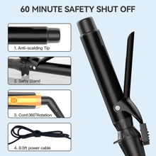 Load image into Gallery viewer, 1.25in Ceramic Tourmaline Barrel for Hair Curling, Professional Hair Curler up to 410°F with Dual Voltage, Hair Weaving Style Tool Gift for Girls Women