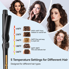 Load image into Gallery viewer, 1.25in Ceramic Tourmaline Barrel for Hair Curling, Professional Hair Curler up to 410°F with Dual Voltage, Hair Weaving Style Tool Gift for Girls Women