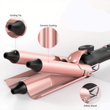 Load image into Gallery viewer, MOCEMTRY 5 in 1 Curling Wand Set with 3 Barrel Hair Crimper for Women，Fast Heating Hair Wand Curler with Two Temp Control.