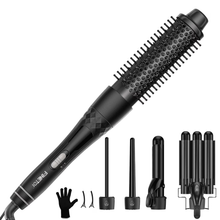 Load image into Gallery viewer, Curling Iron Set 5 in 1, FINETOL Curling Wand Set with Thermal Brush and 4 Interchangeable Ceramic Curling Wand(0.35&quot;-1.25&quot;)