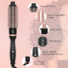 Load image into Gallery viewer, Curling Iron Set,5 in 1 Curling Wand Set with Thermal Brush&amp;4 Interchangeable Ceramic Curling Wand(0.35”-1.25”), 2 Temps Instantly Heating Hair Wand Curler