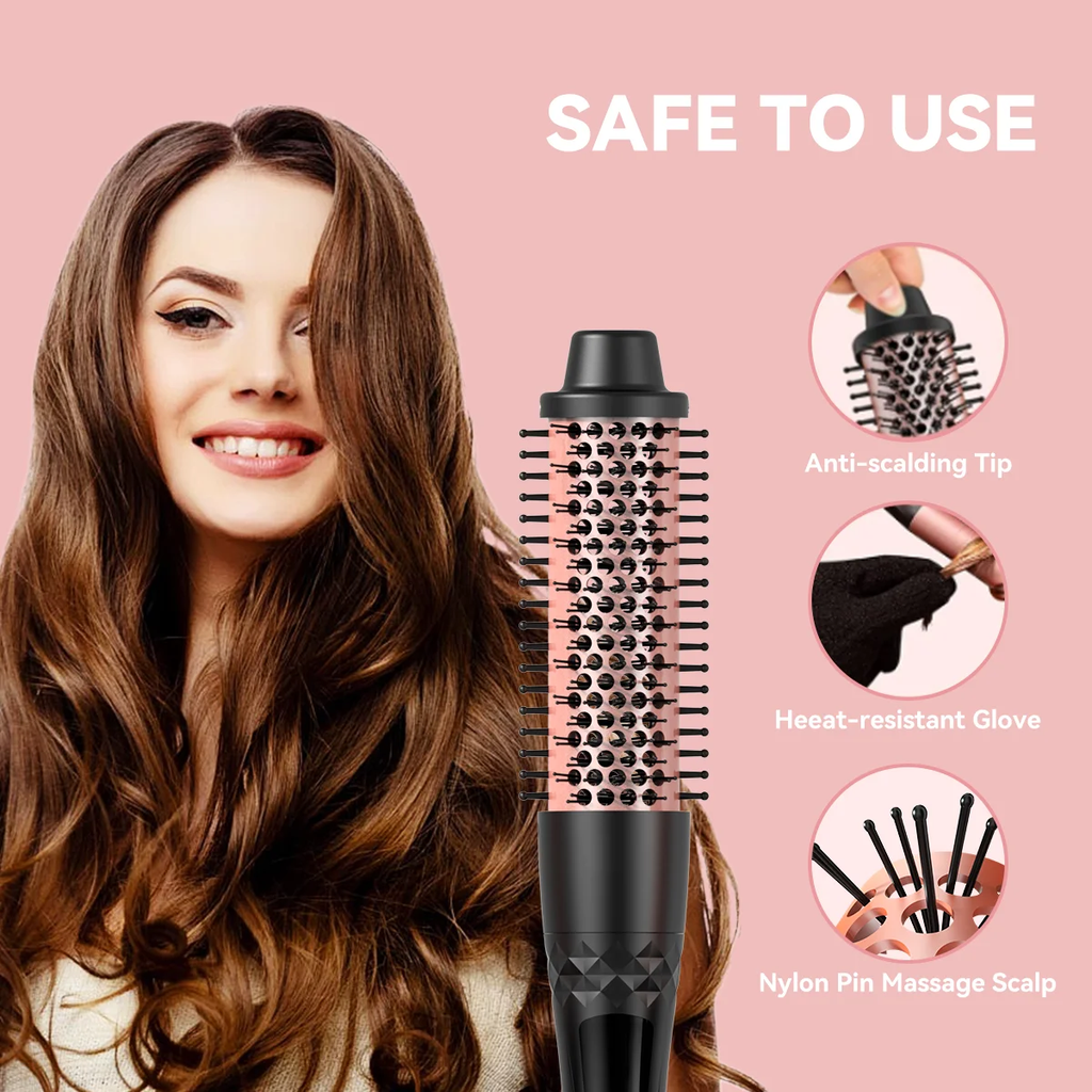 Curling Iron Set for Beginners, 3 in 1 Curling Wand Set with Thermal Brush, 3 Interchangeable Ceramic Hair Wand Curler (0.35”-1.25”), Dual Voltage Hair Curler