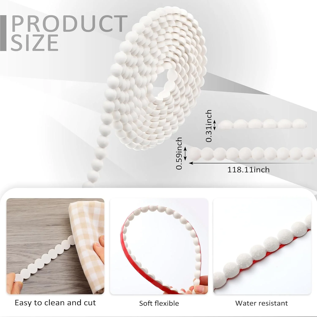 10ft Walls Decorative Bead, Flexible Molding Trim Peel and Stick for Bathroom Mirror, Backsplash, Tile, Ceiling, Cabinet & TV Edge