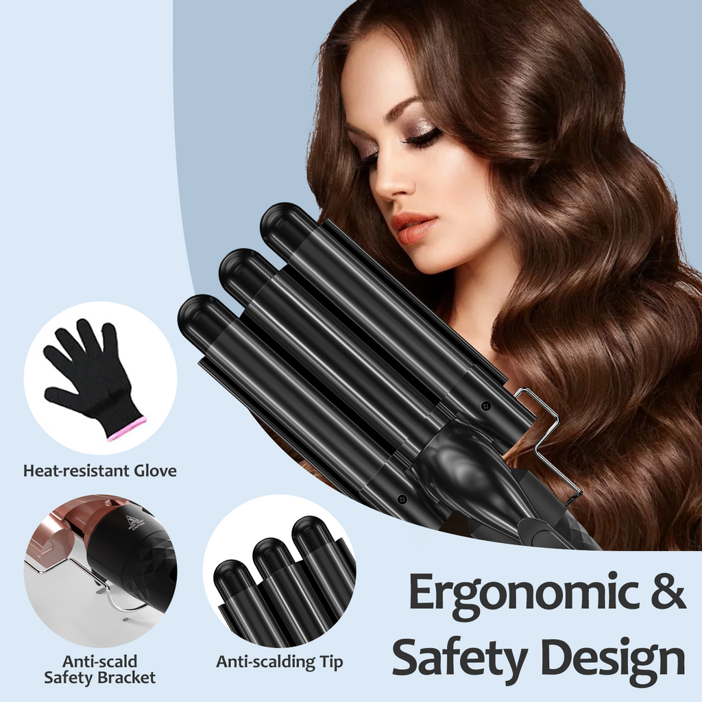 Curling Iron Set 5 in 1, FINETOL Curling Wand Set with Thermal Brush and 4 Interchangeable Ceramic Curling Wand(0.35"-1.25")