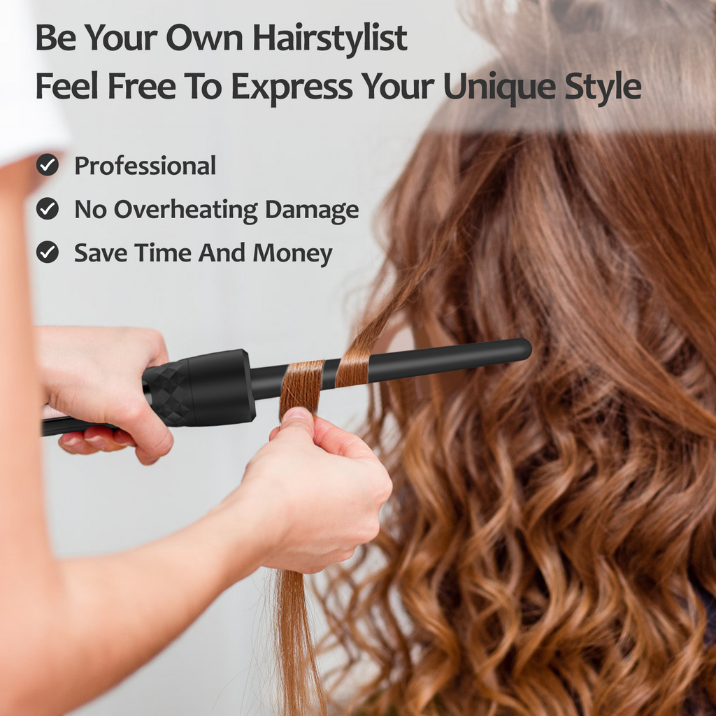 Curling Iron Set 5 in 1, FINETOL Curling Wand Set with Thermal Brush and 4 Interchangeable Ceramic Curling Wand(0.35"-1.25")