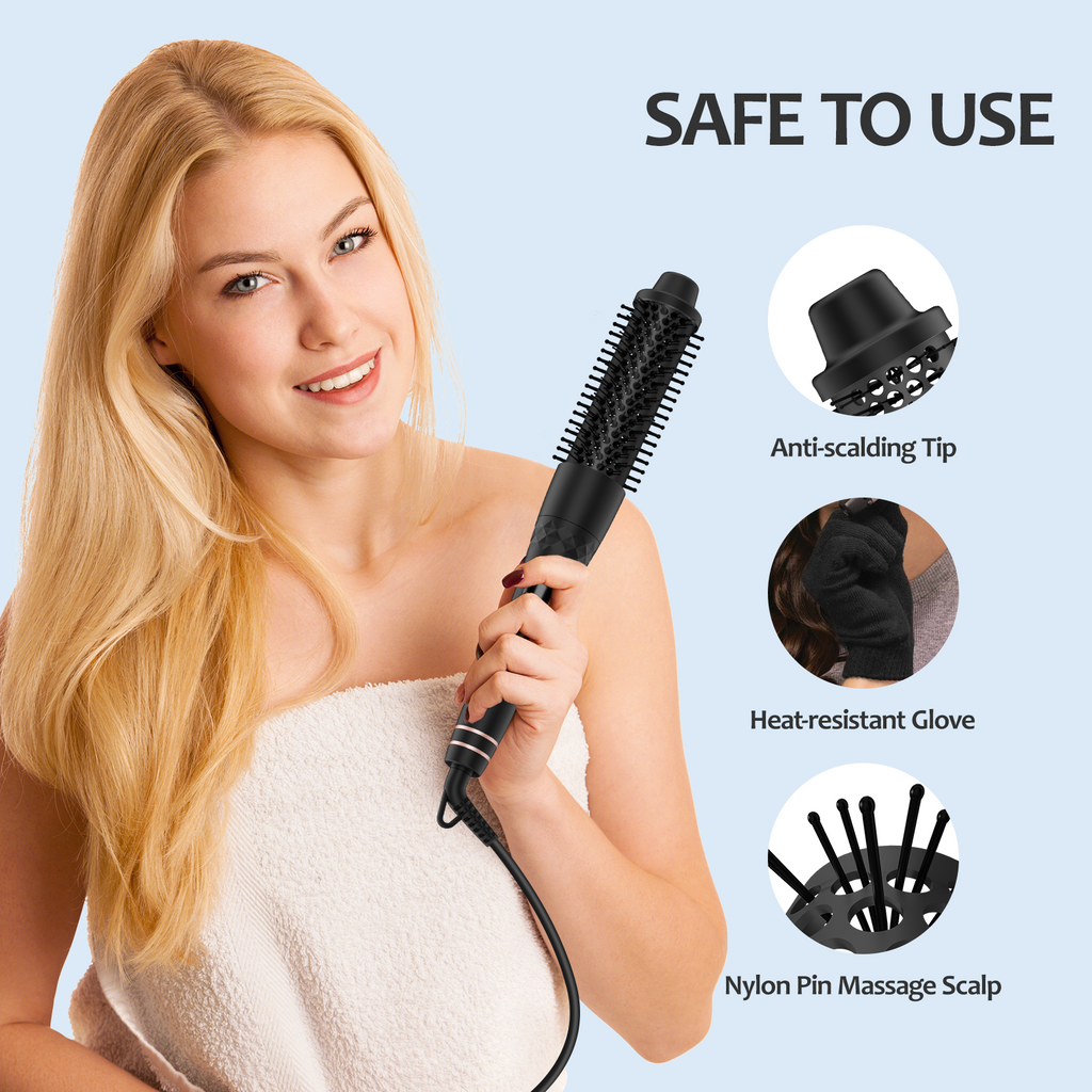 Curling Iron Set 5 in 1, FINETOL Curling Wand Set with Thermal Brush and 4 Interchangeable Ceramic Curling Wand(0.35"-1.25")