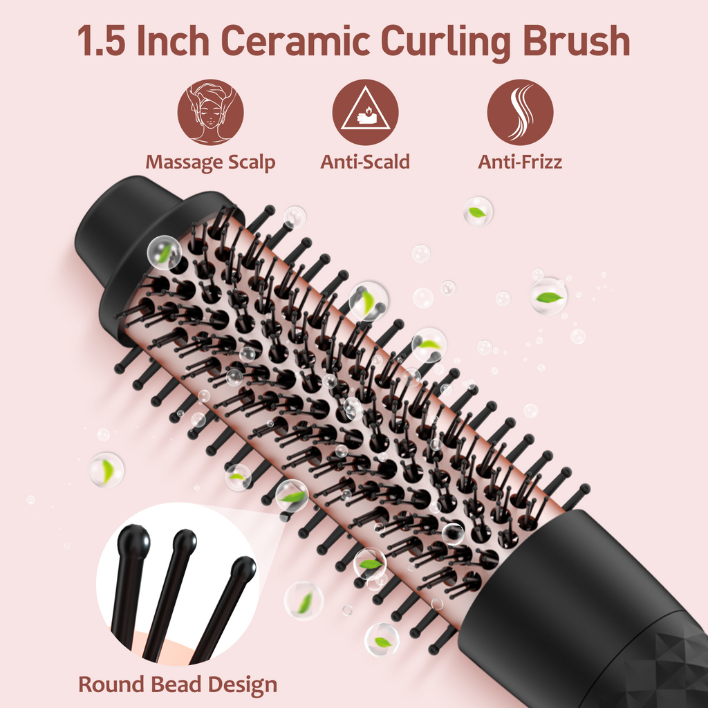 MAXT 5 in 1 Curling Iron Wand Set Dual Voltage 0.35-1.25" Replaceable Ceramic Wand Curler with Glove & Clips Pink