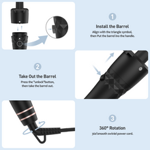 Load image into Gallery viewer, MAXT 5 in 1 Curling Iron Wand Set Dual Voltage 0.35-1.25&quot; Replaceable Ceramic Wand Curler with Glove &amp; Clips Black